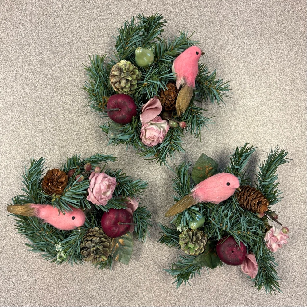 Vintage Greenery w/ Pink Birds Victorian Decor